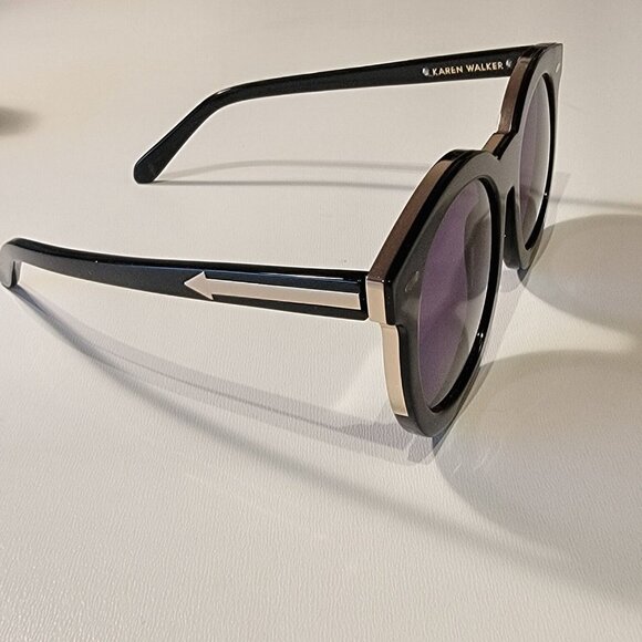 Karen Walker sunglasses, Super Duper Thistle With Case - Picture 3 of 7